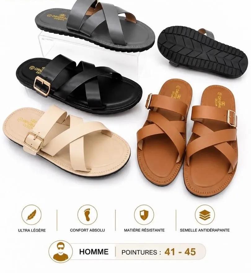 Sandale en cuir pour homme